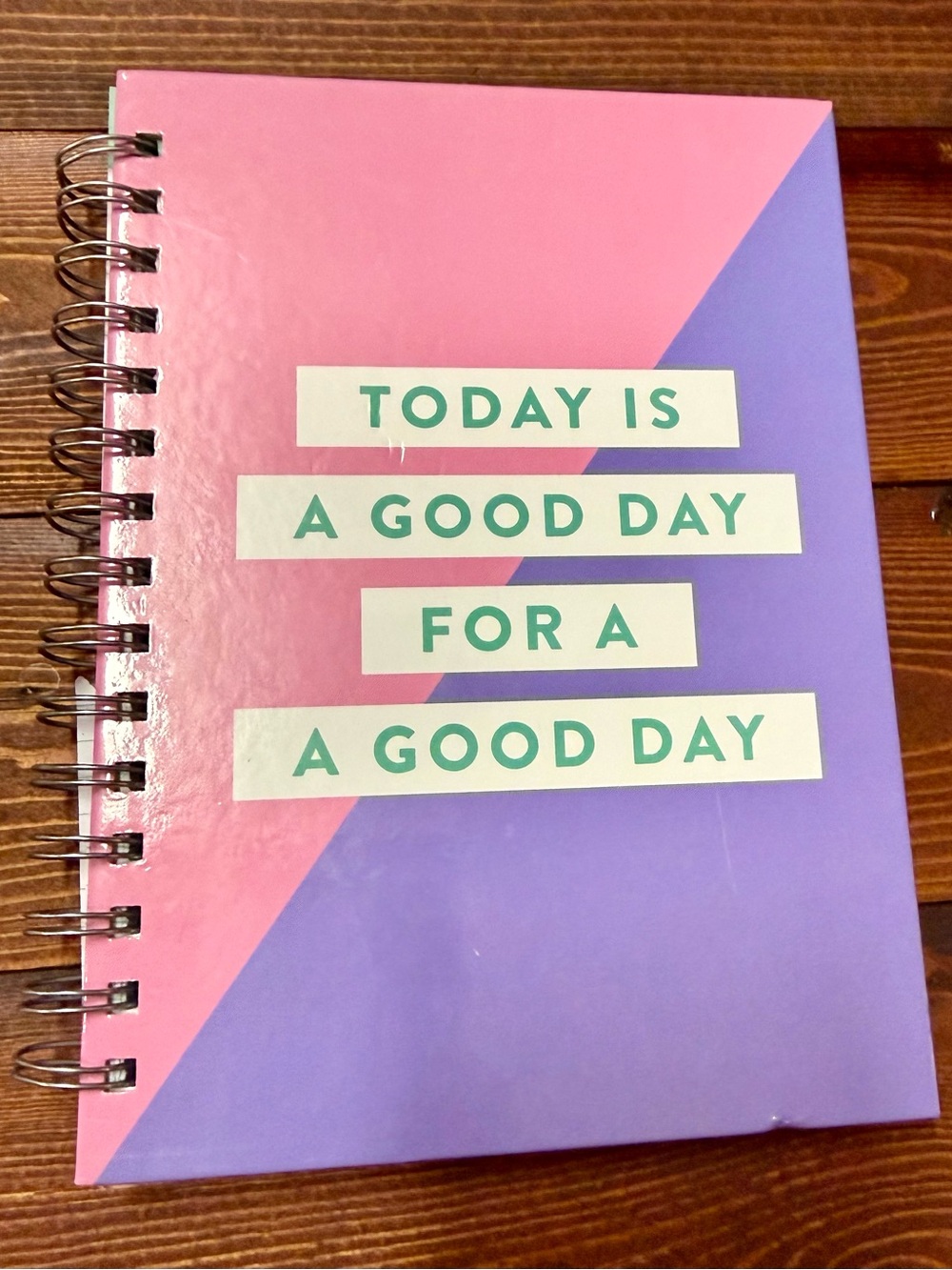NWOT- Old East Main Spiral Notebook Journal 96 Sheets Pink Purple Motivational